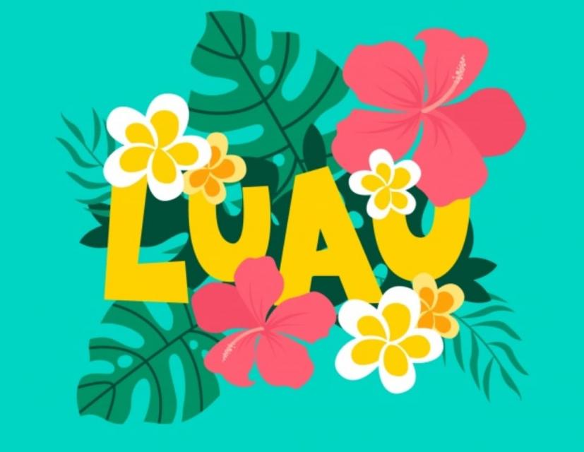 Luau with flowers around.